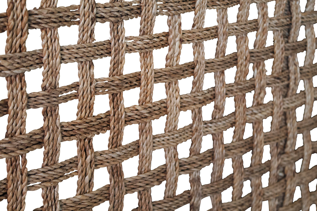 Seagrass Wrapped Headboard And Footboard With Wood Side Rails And Legs, King Size - KARINA KING