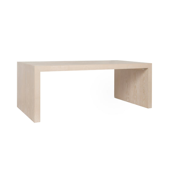 Waterfall Edge Coffee Table In Cerused Oak - KENNETH CO COFFEE TABLE