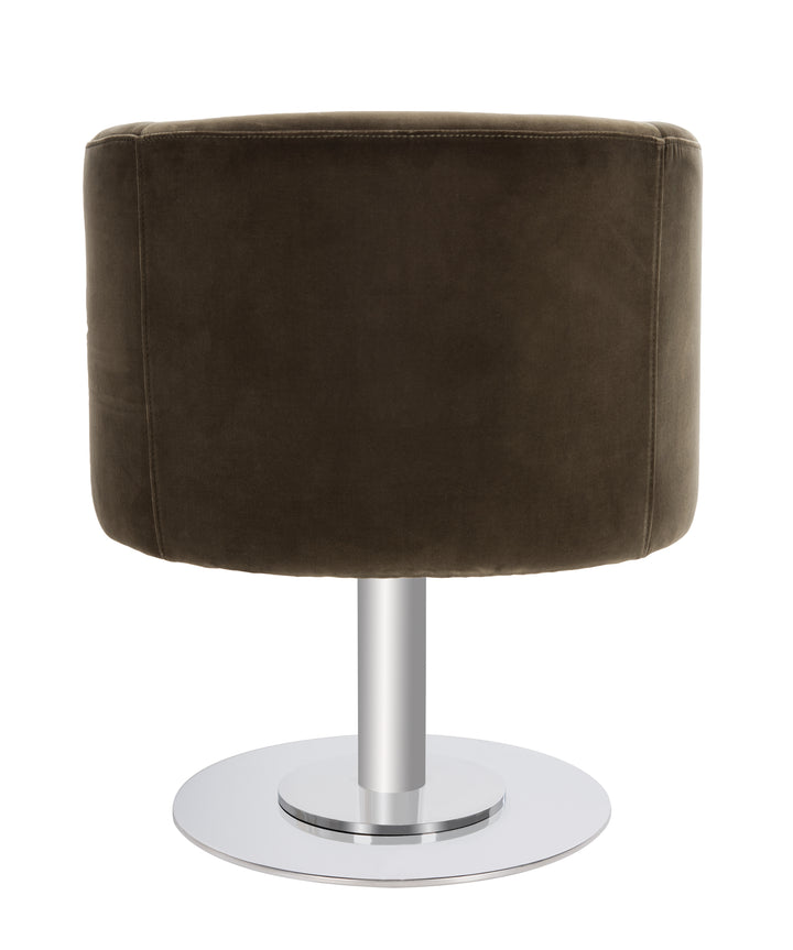 American Home Furniture Safavieh Couture Marie Velvet Swivel Tub Chair/Olive/Steel