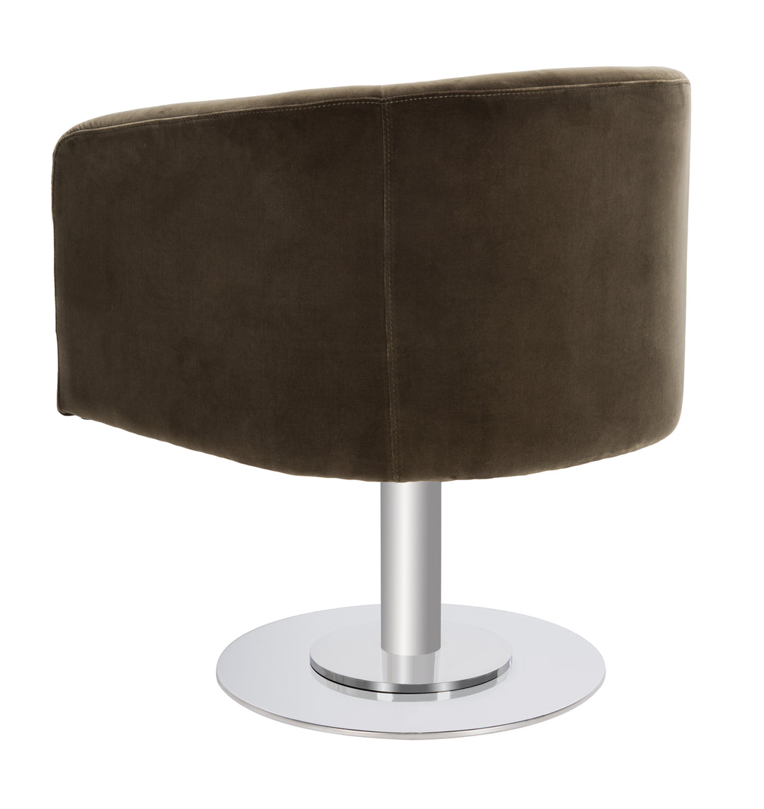 American Home Furniture Safavieh Couture Marie Velvet Swivel Tub Chair/Olive/Steel