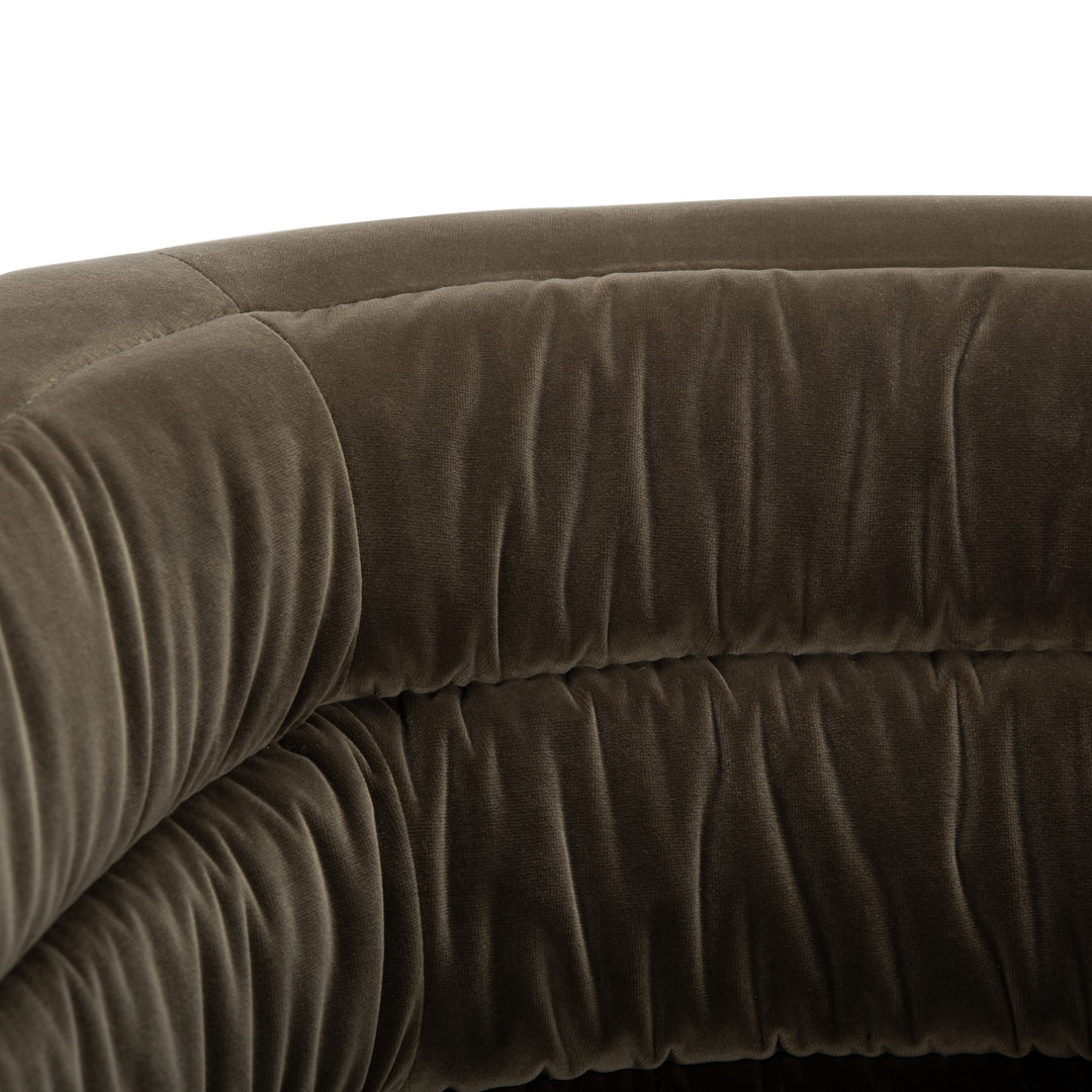 American Home Furniture Safavieh Couture Marie Velvet Swivel Tub Chair/Olive/Steel