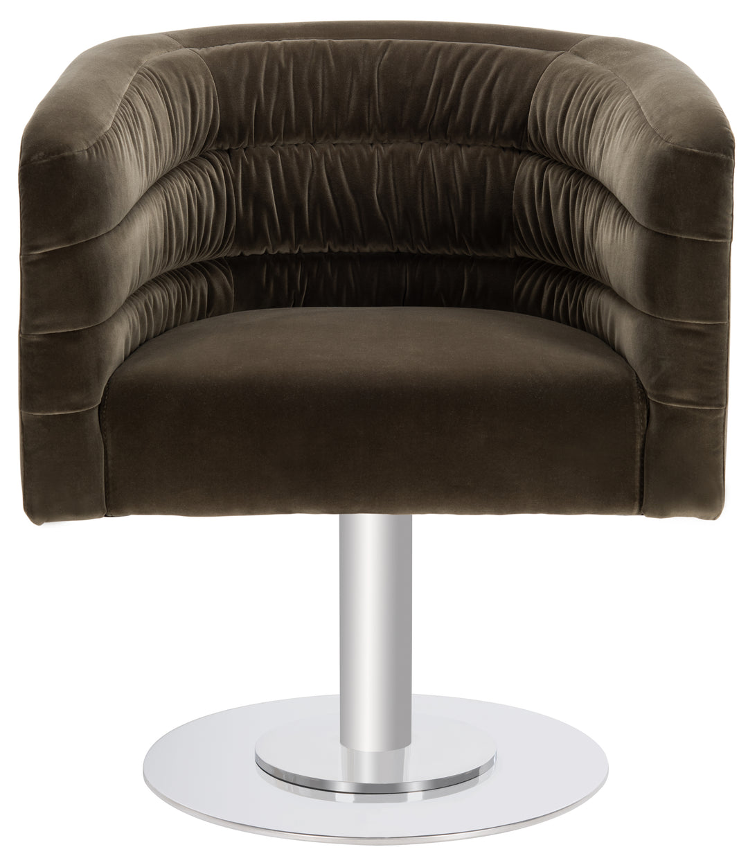 American Home Furniture Safavieh Couture Marie Velvet Swivel Tub Chair/Olive/Steel