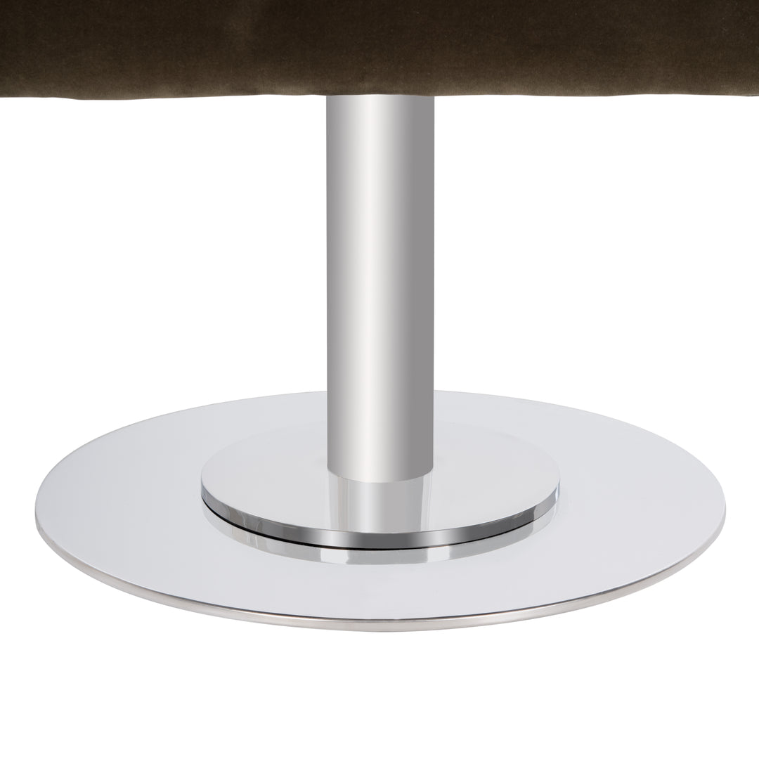 American Home Furniture Safavieh Couture Marie Velvet Swivel Tub Chair/Olive/Steel