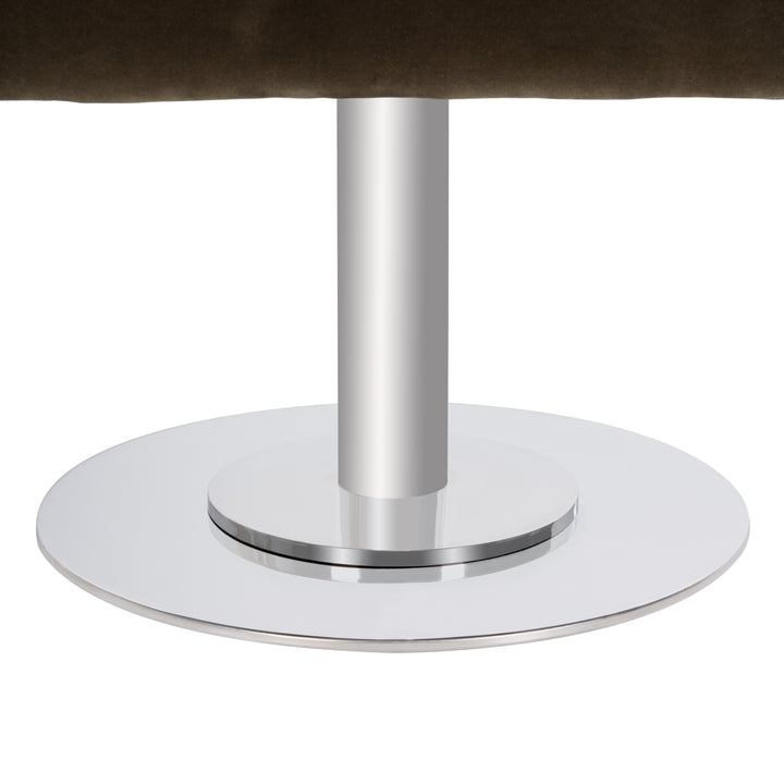 American Home Furniture Safavieh Couture Marie Velvet Swivel Tub Chair/Olive/Steel