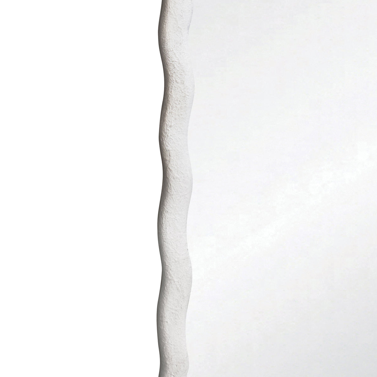Rectangular Mirror With Wavey Textured Frame In White - KYLO WH