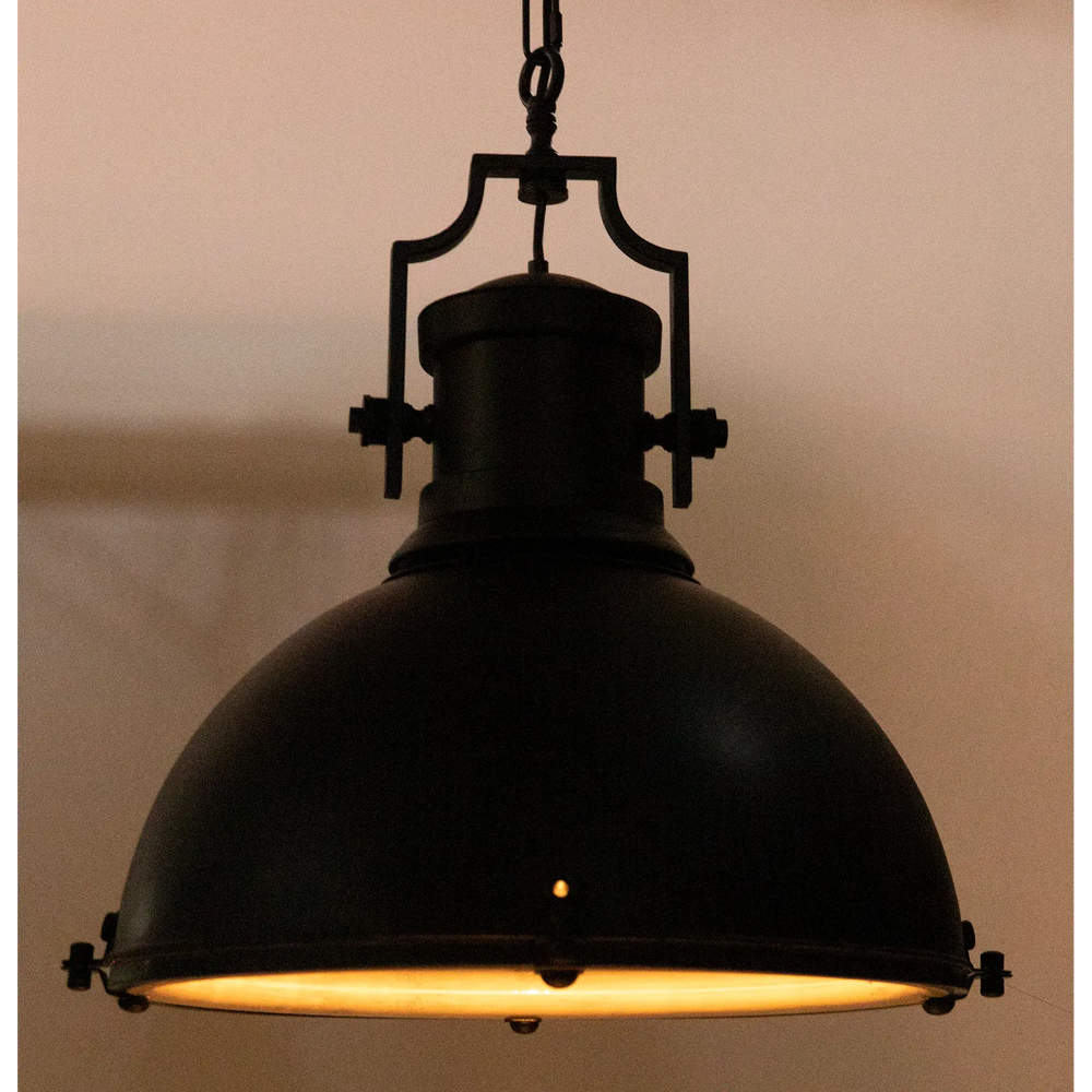 American Home Furniture | Noir - Metal Marine Fixture Pendant, Black Steel