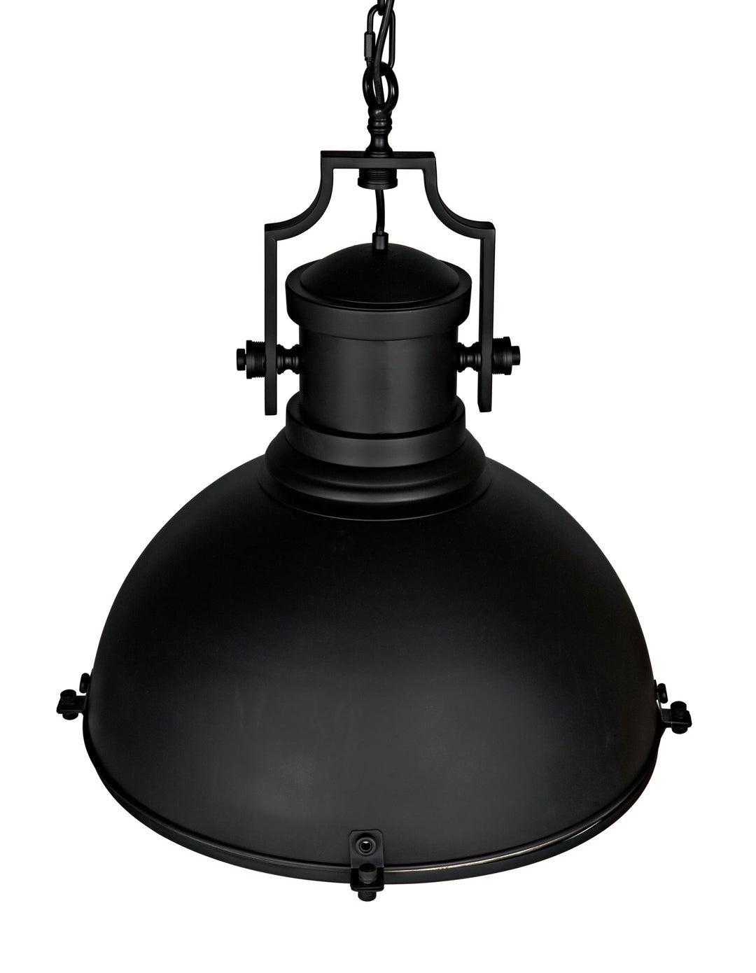 American Home Furniture | Noir - Metal Marine Fixture Pendant, Black Steel