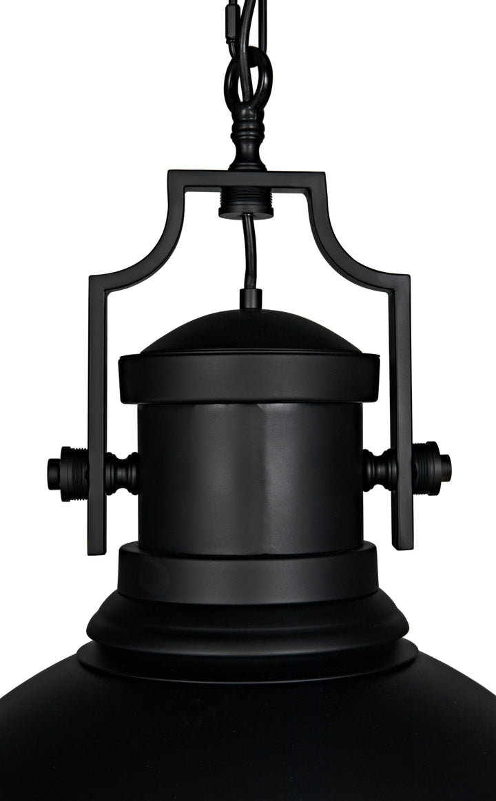 American Home Furniture | Noir - Metal Marine Fixture Pendant, Black Steel