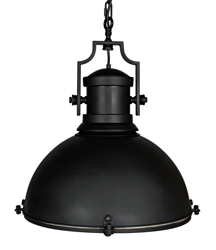 American Home Furniture | Noir - Metal Marine Fixture Pendant, Black Steel