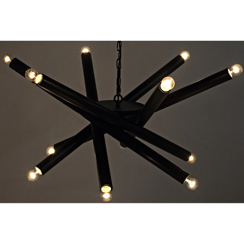 American Home Furniture | Noir - Lex Chandelier, Black Steel