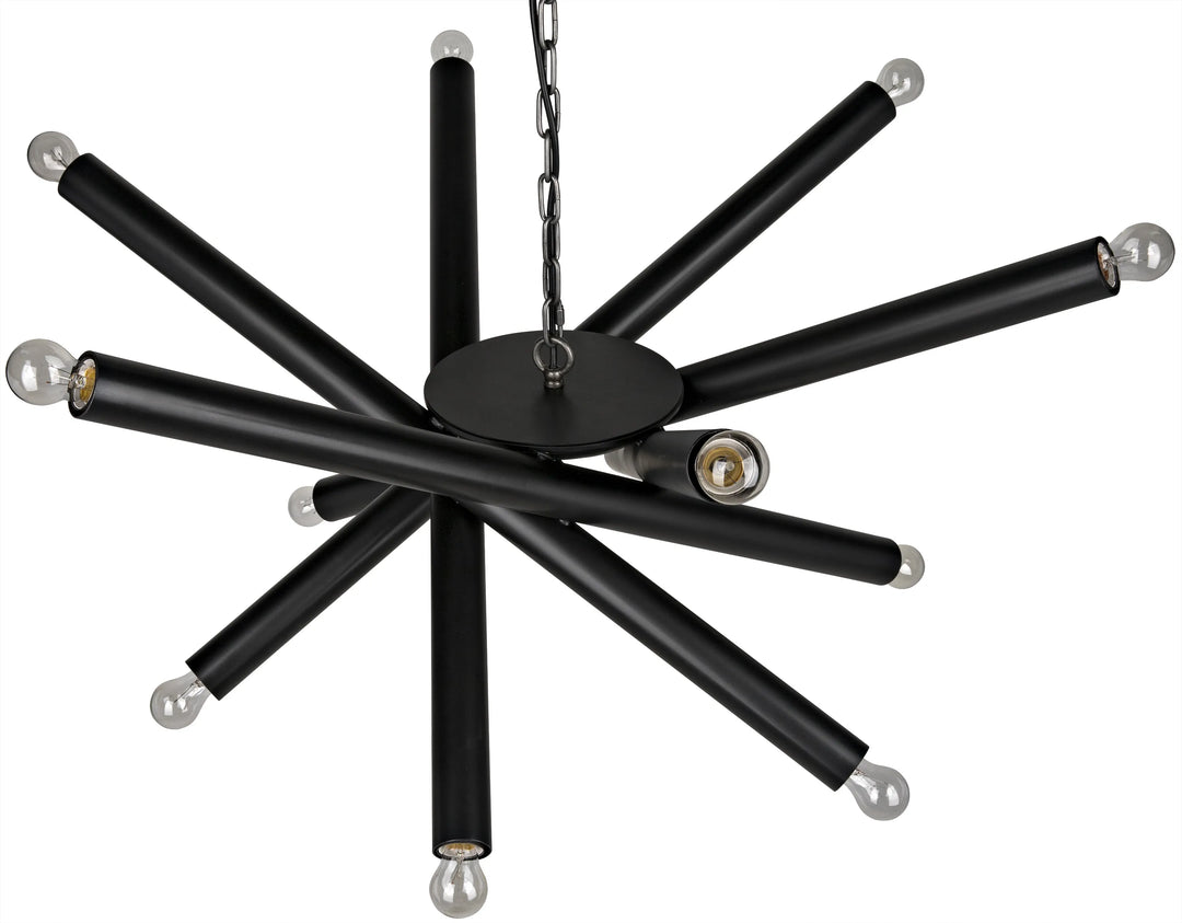 American Home Furniture | Noir - Lex Chandelier, Black Steel