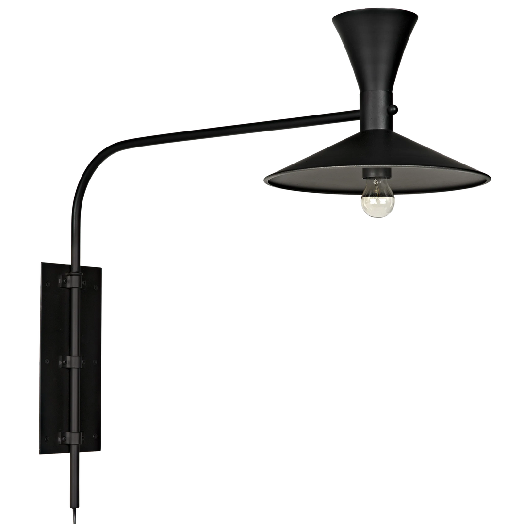 American Home Furniture | Noir - Enzo Sconce, Black Steel