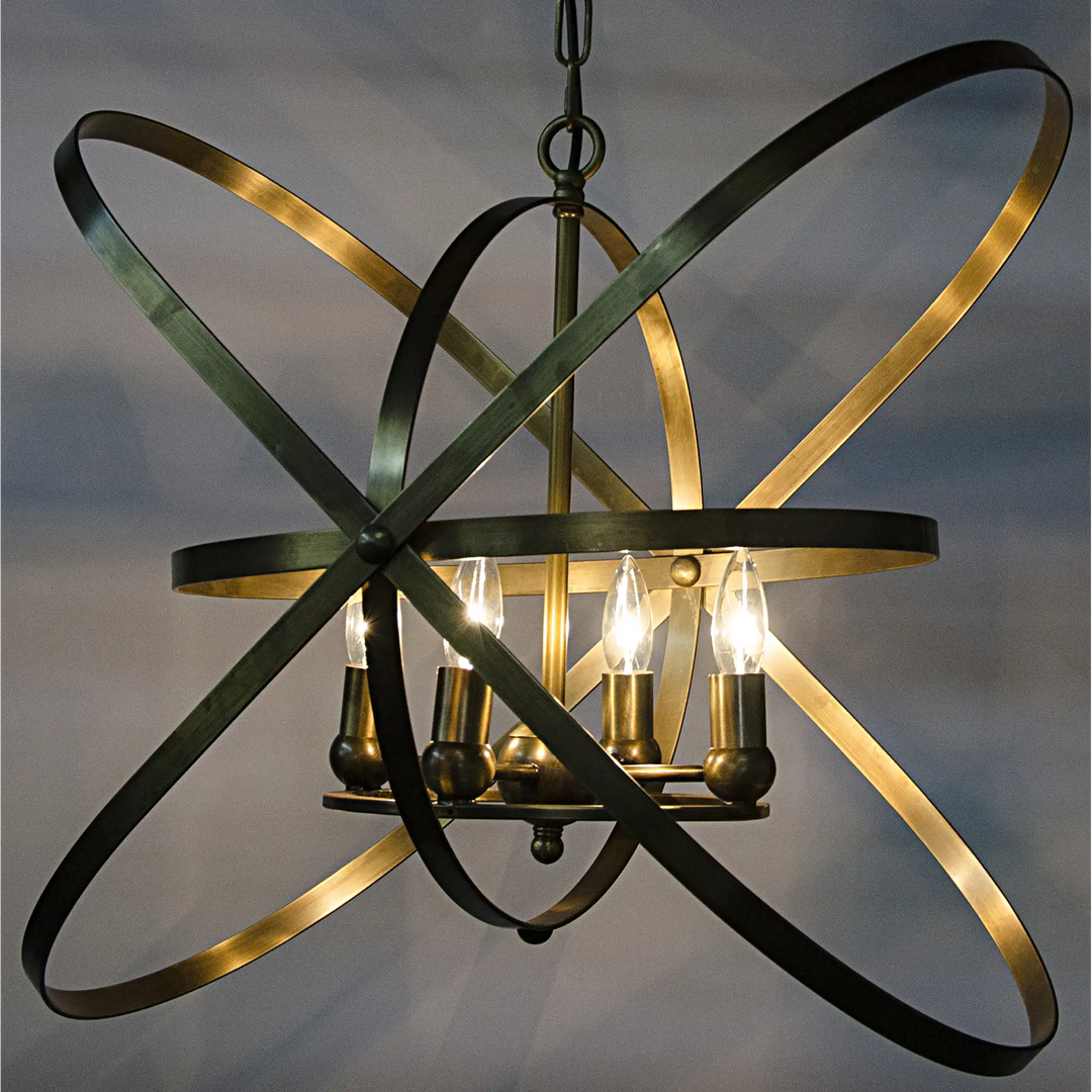 American Home Furniture | Noir - Sassari Pendant, Metal with Brass Finish