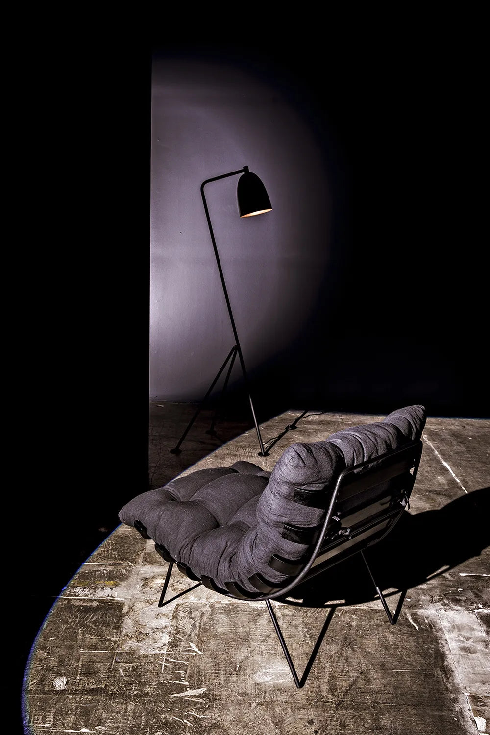 American Home Furniture | Noir - Asti Floor Lamp, Black Steel