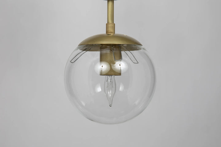 American Home Furniture | Noir - Pluto Chandelier, Large, Metal with Brass Finish and Glass