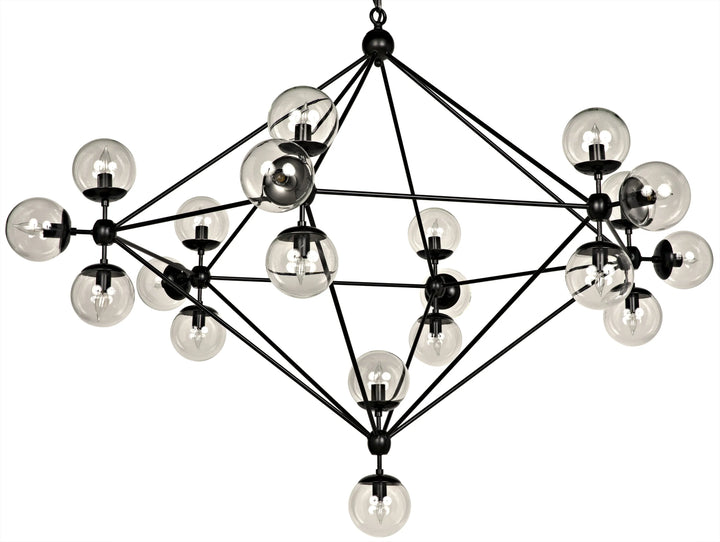 American Home Furniture | Noir - Pluto Chandelier, Large, Black Steel