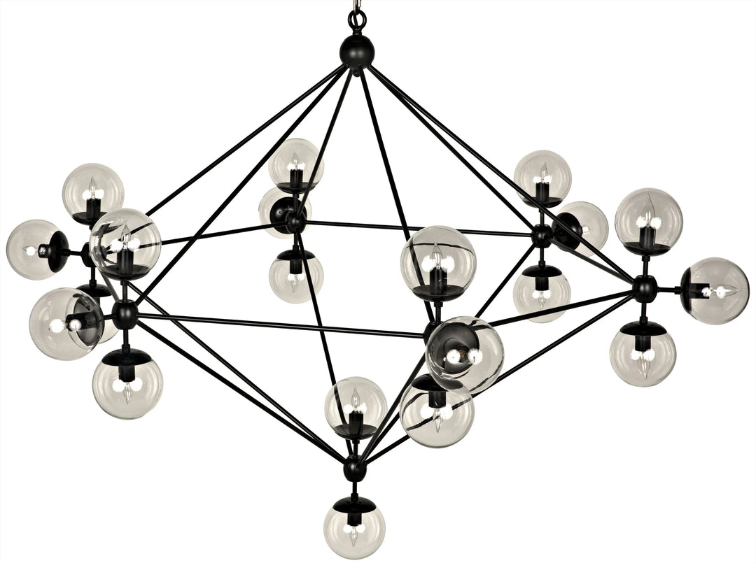 American Home Furniture | Noir - Pluto Chandelier, Large, Black Steel