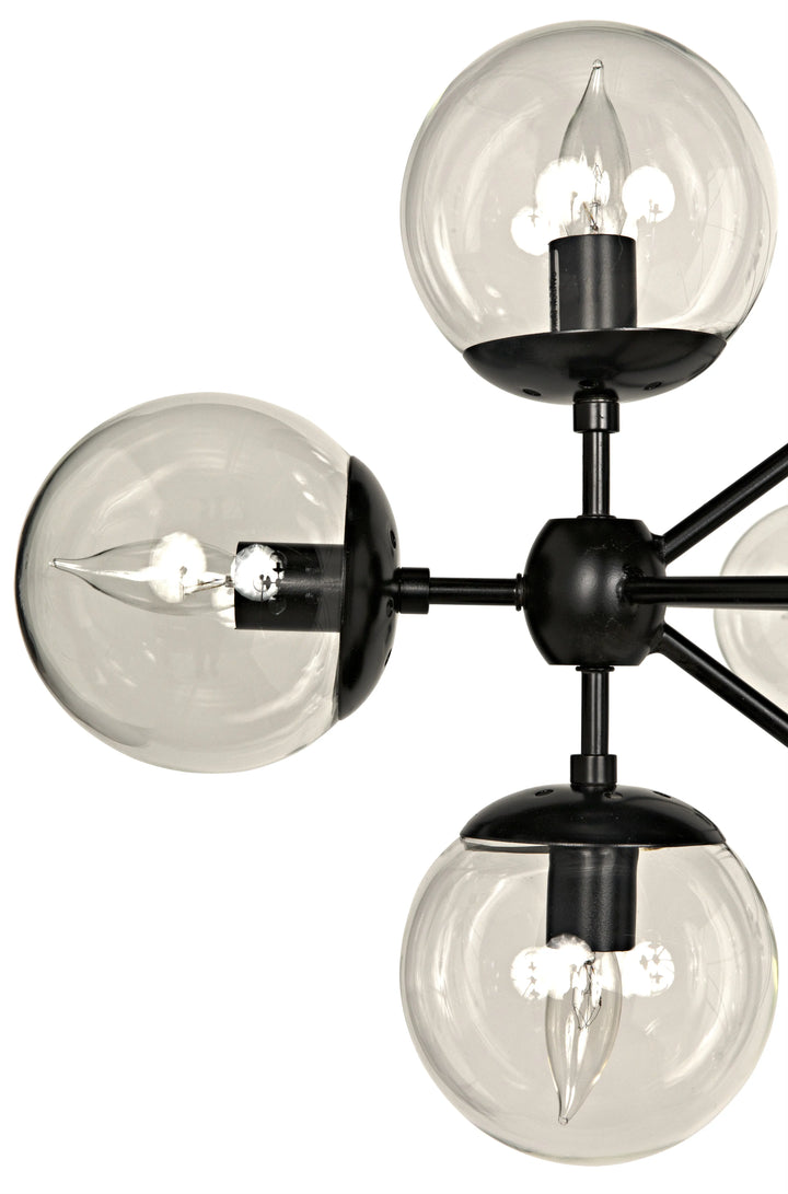 American Home Furniture | Noir - Pluto Chandelier, Large, Black Steel