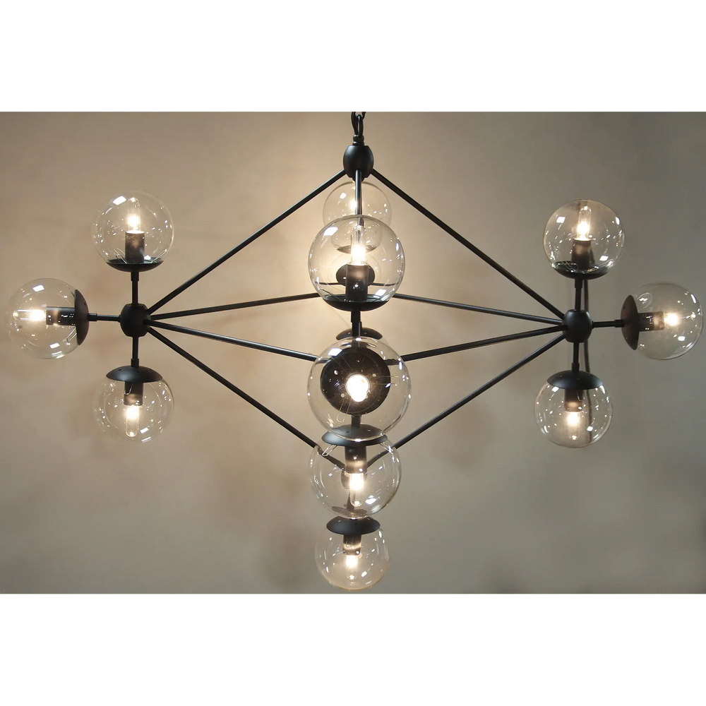 American Home Furniture | Noir - Pluto Chandelier, Small, Black Steel