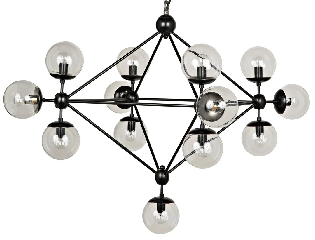 American Home Furniture | Noir - Pluto Chandelier, Small, Black Steel