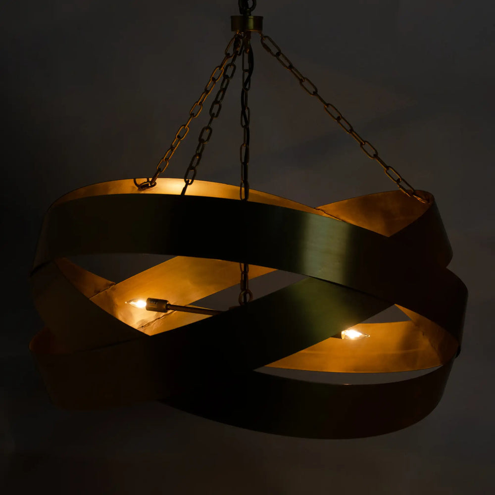 American Home Furniture | Noir - Orion Pendant, Metal with Brass Finish