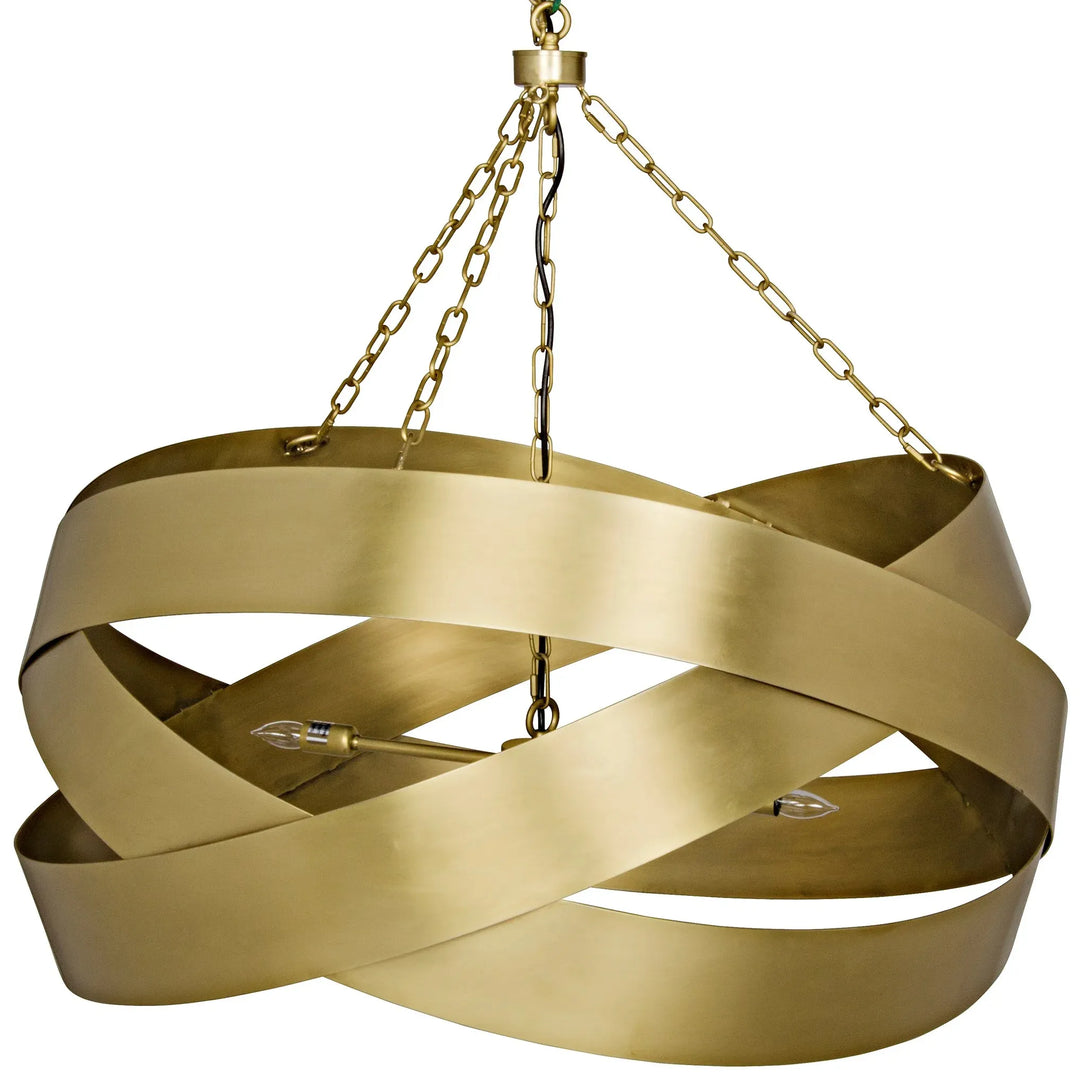 American Home Furniture | Noir - Orion Pendant, Metal with Brass Finish