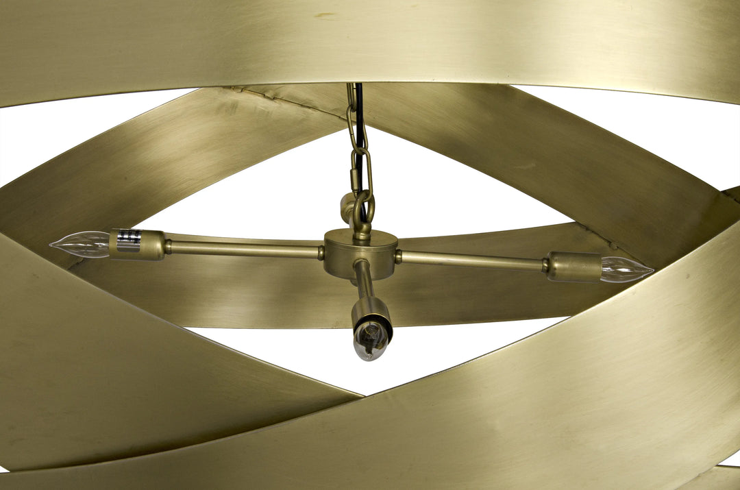 American Home Furniture | Noir - Orion Pendant, Metal with Brass Finish