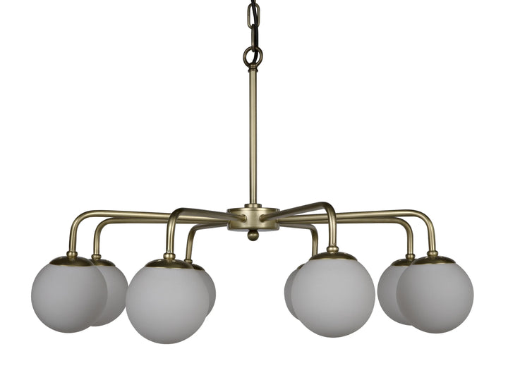 American Home Furniture | Noir - Larenta Chandelier, Antique Brass and Glass