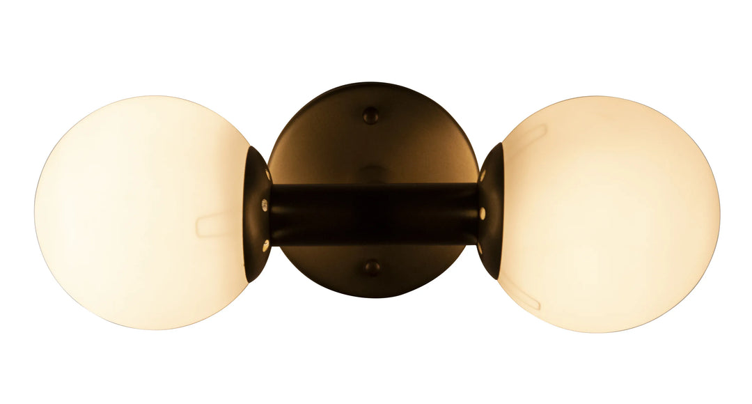 American Home Furniture | Noir - Antiope Sconce, Antique Brass and Glass