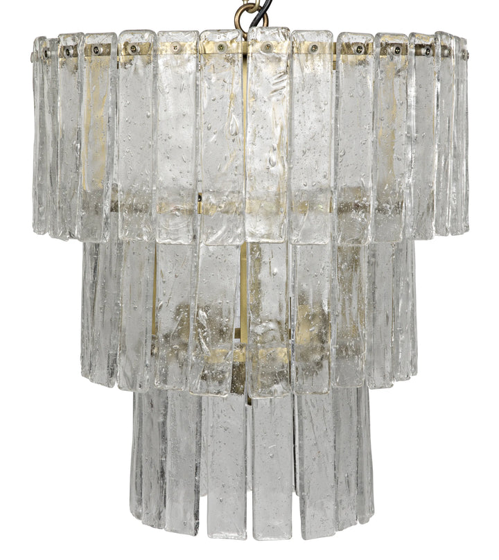 American Home Furniture | Noir - Bruna Chandelier, Small, Metal with Brass Finish