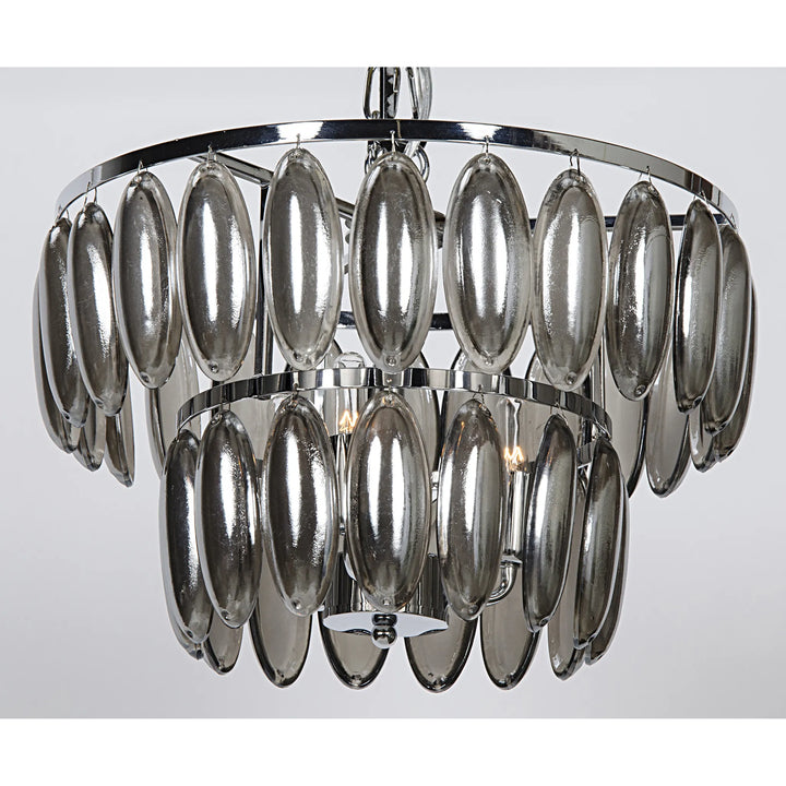 Lolita Chandelier, Small, Chrome Finish and Glass