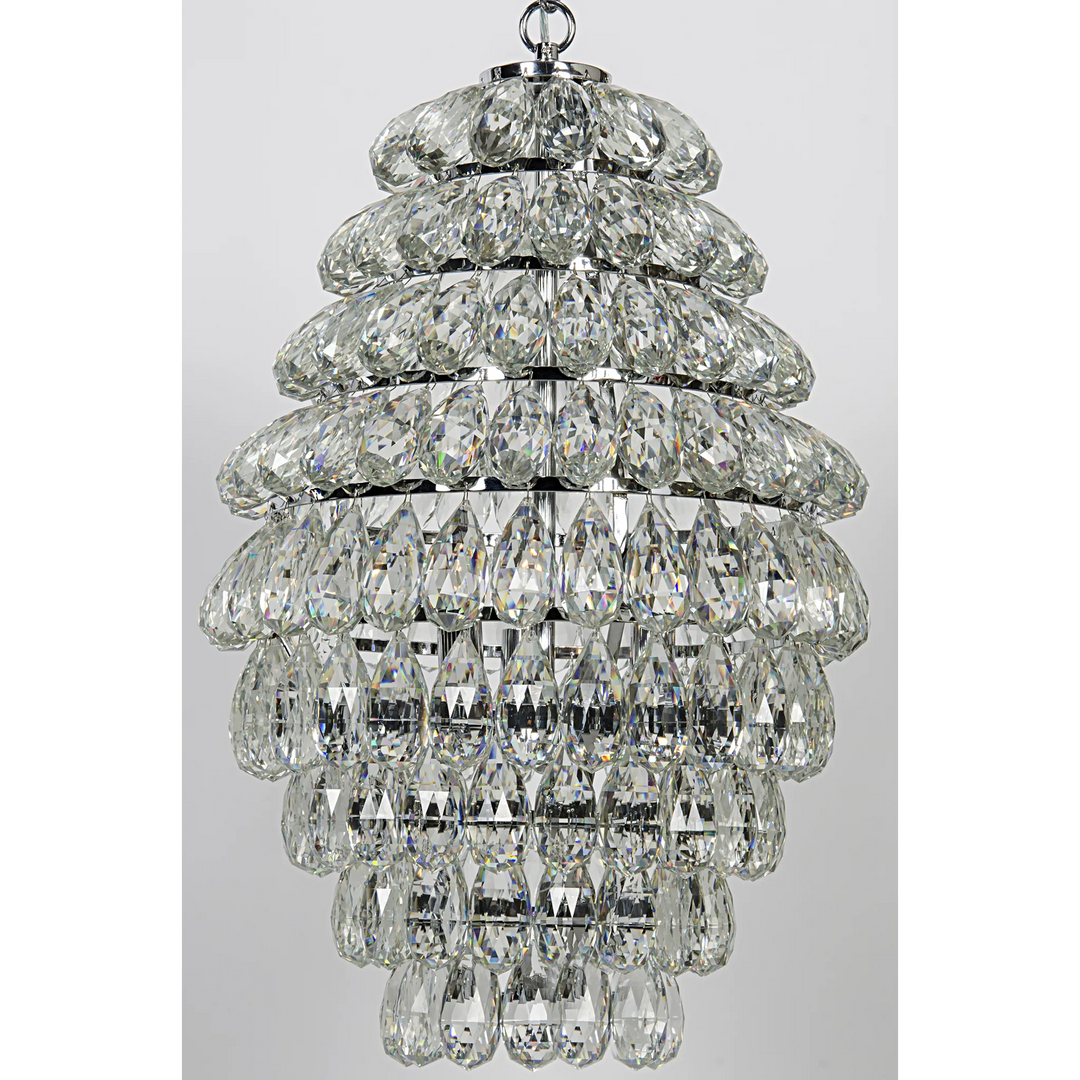 American Home Furniture | Noir - Illumination Chandelier, Chrome Finish and Glass