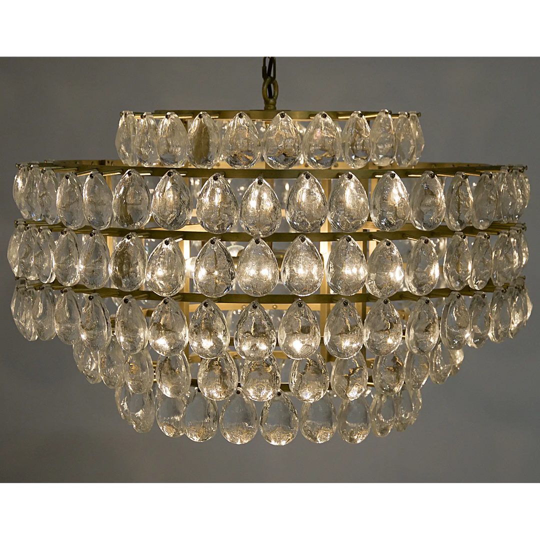 American Home Furniture | Noir - Linden Chandelier, Antique Brass, and Black Steel