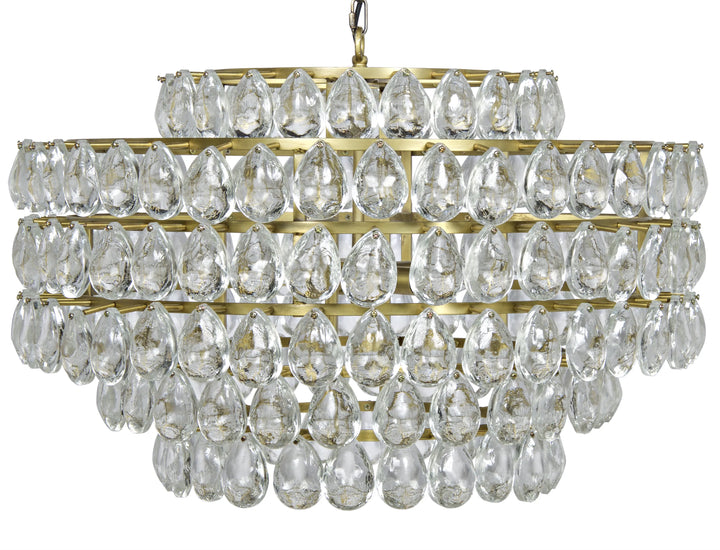 American Home Furniture | Noir - Linden Chandelier, Antique Brass, and Black Steel