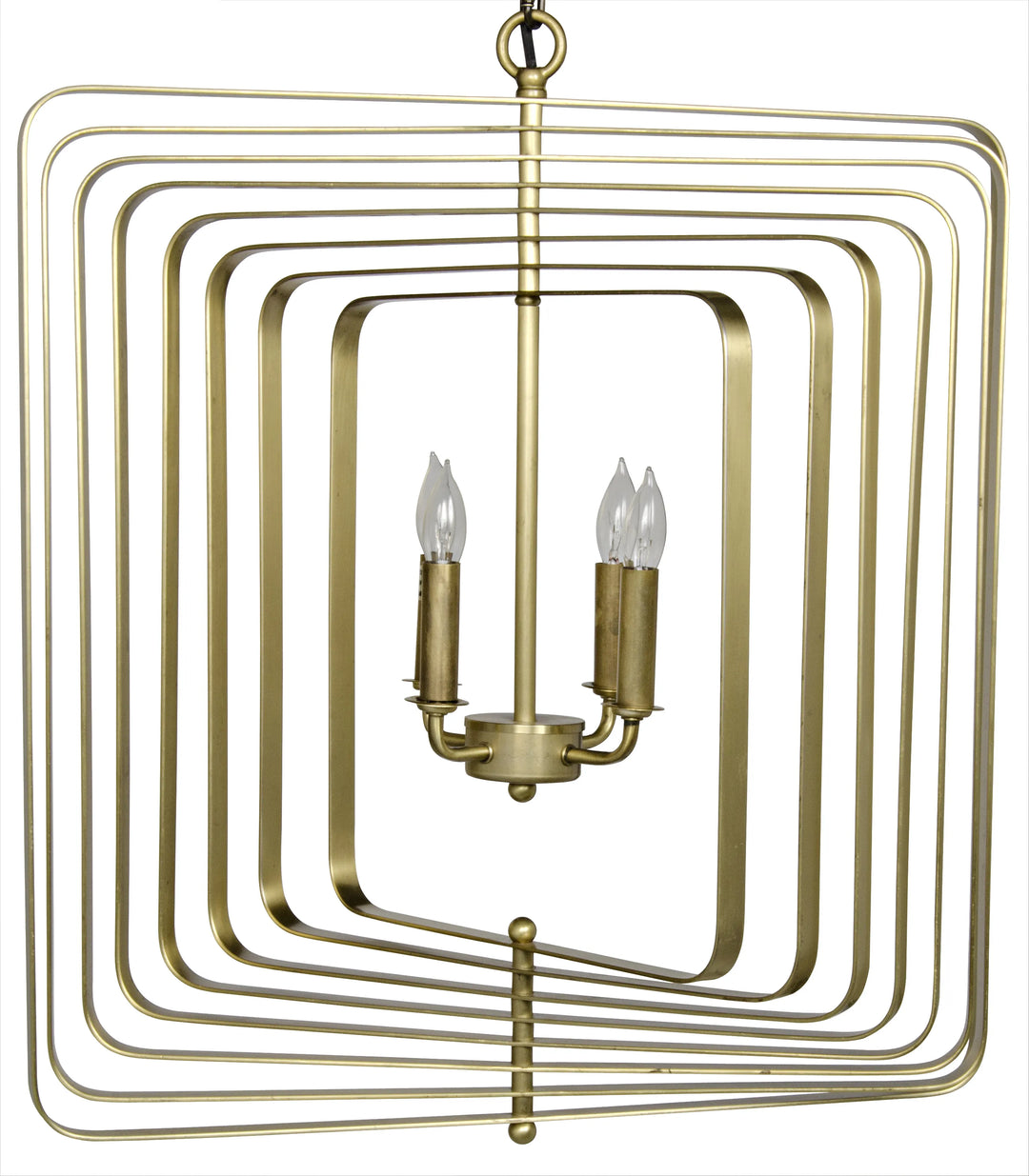 American Home Furniture | Noir - Dimaclema Chandelier, Small, Metal with Brass Finish