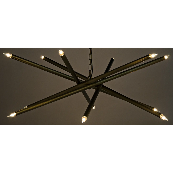 American Home Furniture | Noir - Ikram Chandelier, Metal with Brass Finish