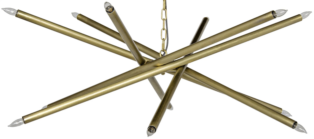 American Home Furniture | Noir - Ikram Chandelier, Metal with Brass Finish