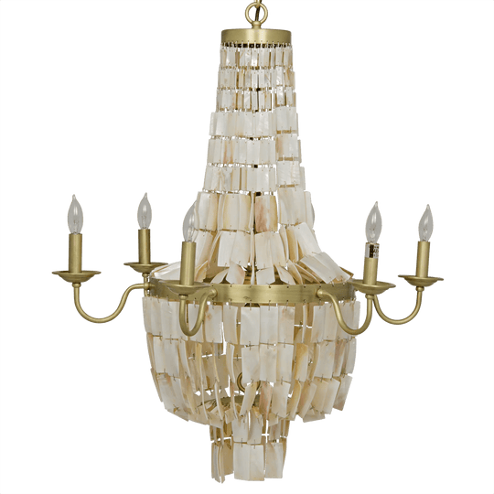 Noir Bijou Chandelier, Antique Brass, Metal and Shells CHANDELIERS