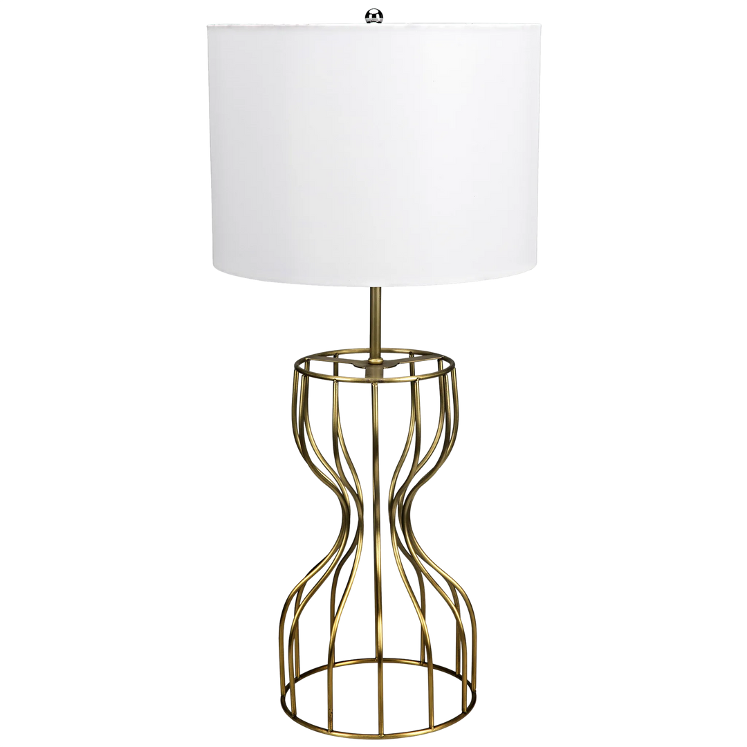 American Home Furniture | Noir - Perry Table Lamp with Shade, Metal with Brass Finish