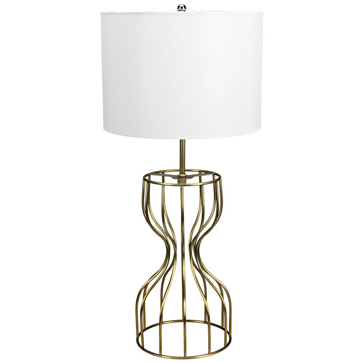 American Home Furniture | Noir - Perry Table Lamp with Shade, Metal with Brass Finish