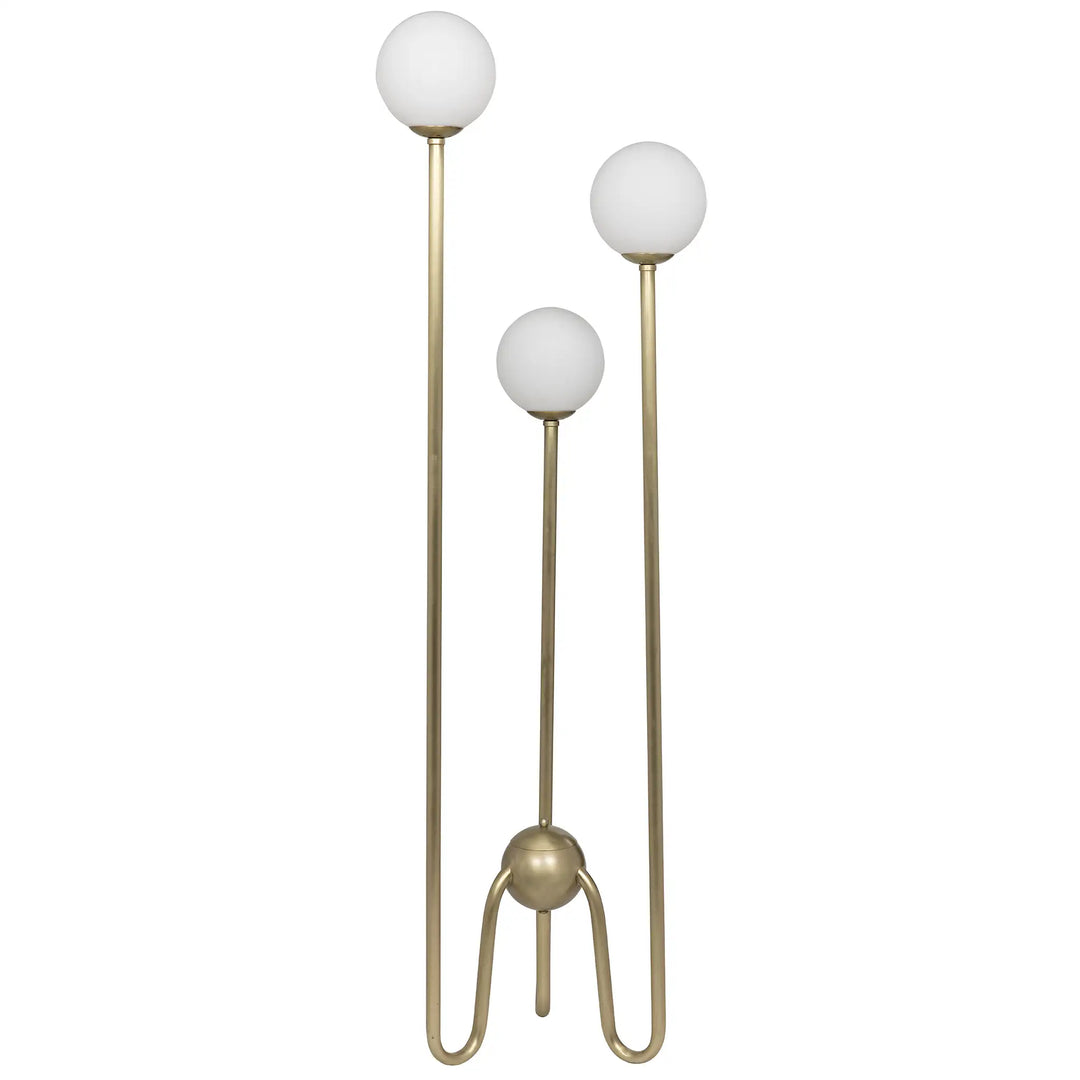 American Home Furniture | Noir - Seafield Floor Lamp, Antique Brass and Glass