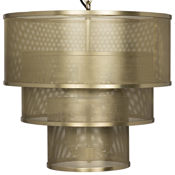 American Home Furniture | Noir - Arena Pendant, Metal with Brass Finish