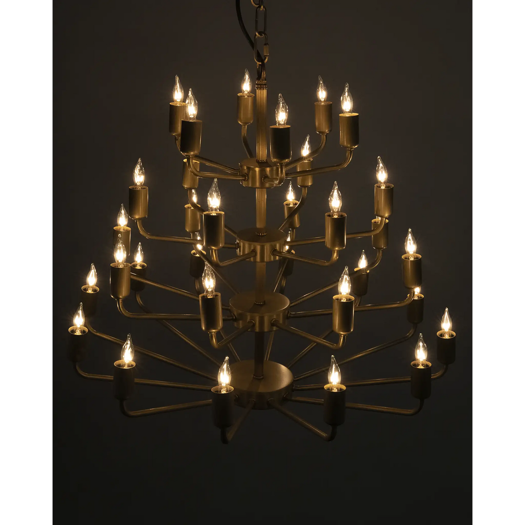 American Home Furniture | Noir - Montoro Chandelier, Antique Brass