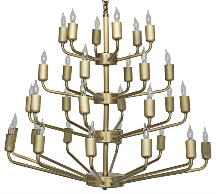 American Home Furniture | Noir - Montoro Chandelier, Antique Brass