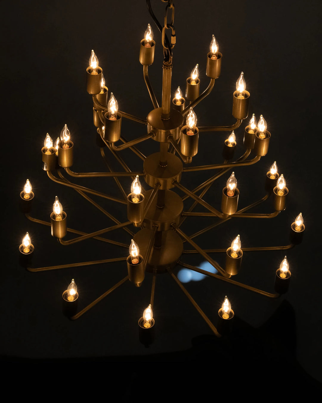 American Home Furniture | Noir - Montoro Chandelier, Antique Brass