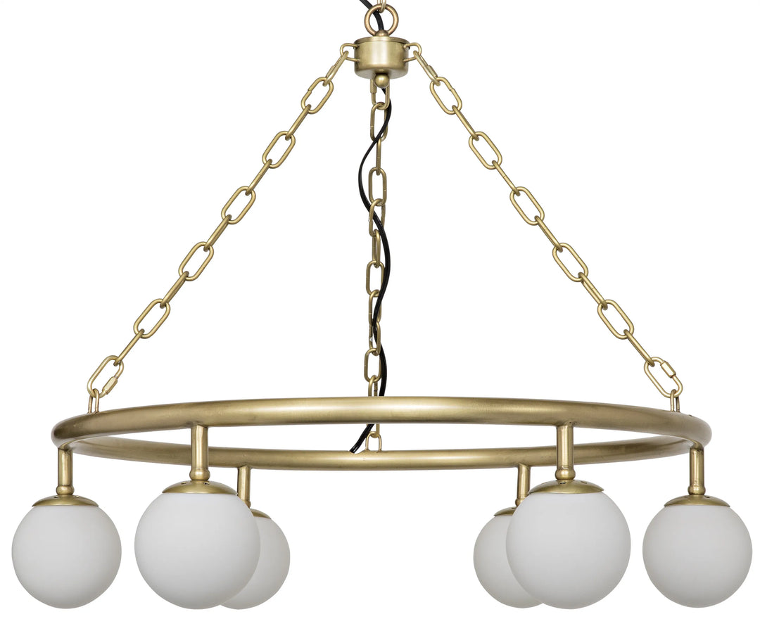 American Home Furniture | Noir - Modena Chandelier, Small, Metal with Brass Finish