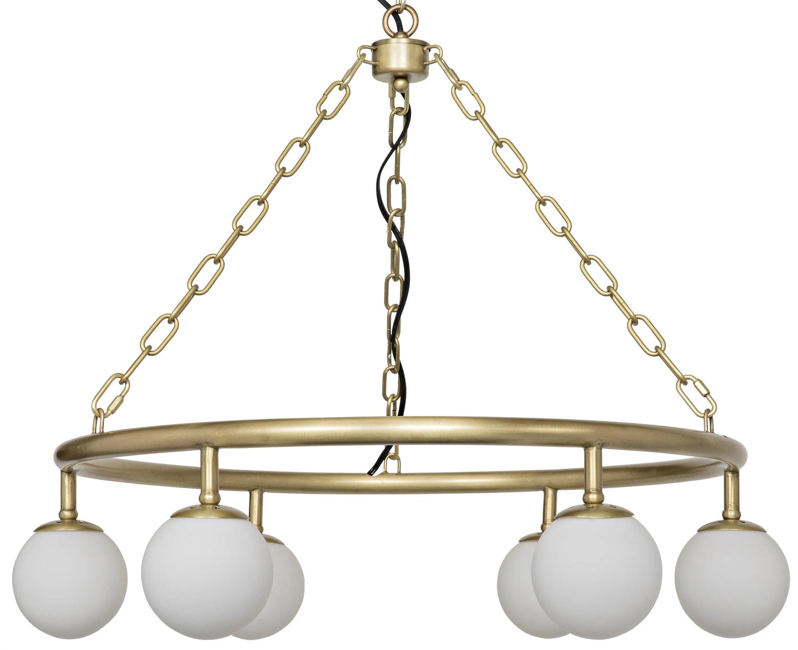 Noir Modena Chandelier, Small, Metal with Brass Finish CHANDELIERS