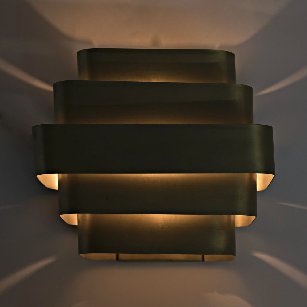 American Home Furniture | Noir - Baas Sconce, Metal with Brass Finish