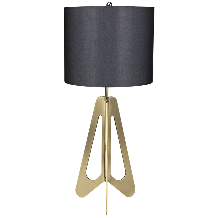 American Home Furniture | Noir - Candis Lamp with Black Shade, Metal with Brass Finish