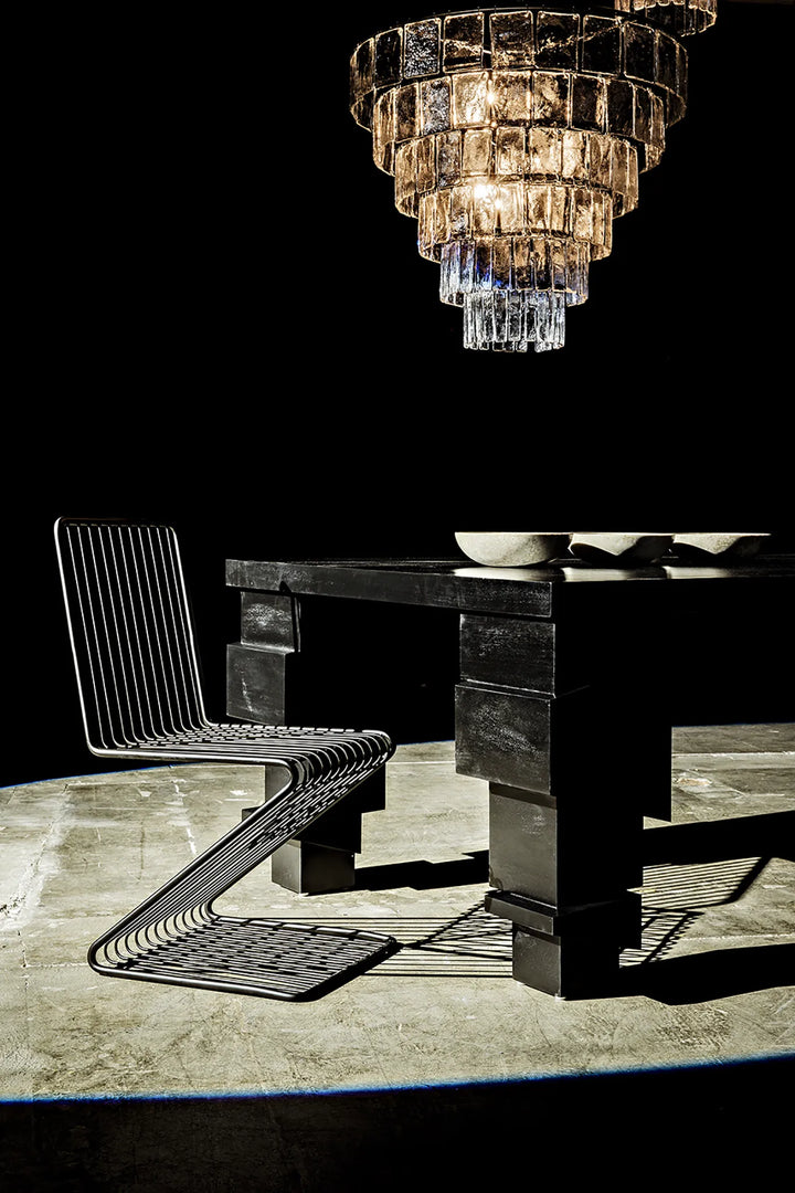 American Home Furniture | Noir - Carnegie Chandelier, Large, Black Steel